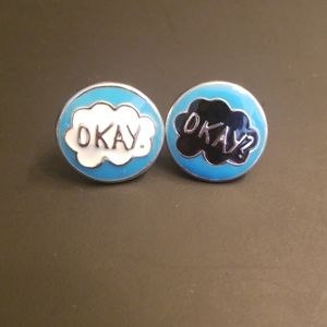 The Fault in Our Stars “OKAY? / OKAY.” Stud Earrings TFIOS John Green Fandom